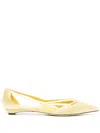 Prada Cut Out-detail Ballet Flats In White