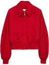 Prada Jackets With Long Sleeves And Ribbed Hem In Red