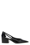 Prada Leather Cutout Block-heel Pumps In Animal Print