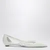 Prada Leather Ballerinas With Cut-out Design And Pointed Toe In White