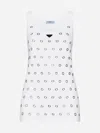 Prada Cut-outs And Studs Cotton Top In White