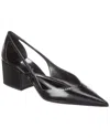 Prada Leather Cutout Block-heel Pumps In Animal Print