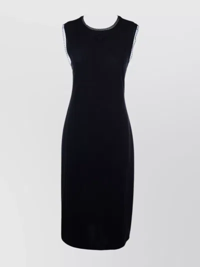 Prada Cutout Neck Lace Trim Sleeveless Dress