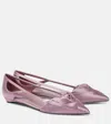 Prada Satin Ballerinas With Cut-out Design And Pointed Toe In Pink