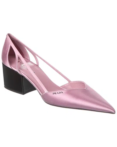 PRADA PRADA CUTOUT SATIN POINTY-TOE PUMP