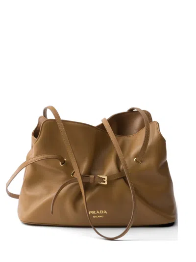 Prada Dada Small Nappa Leather Bag In Brown