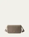 Prada Daino Flap Soft Leather Crossbody Bag In F03qh Argilla 1 N