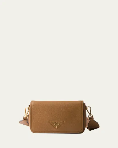PRADA DAINO FLAP SOFT LEATHER CROSSBODY BAG
