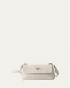 Prada Daino Flap Soft Leather Shoulder Bag In White