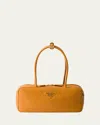 Prada Daino Soft Leather Shoulder Bag In Brown
