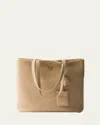 Prada Daino Soft Leather Tote Bag In F0036 Sabbia