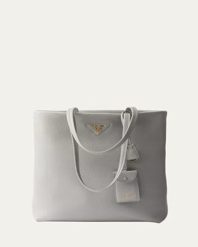 Prada Daino Soft Leather Tote Bag In F073x Granito