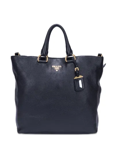 Pre-owned Prada Daino Tote Bag In Black