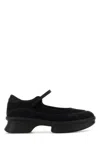 Prada Mesh Upper Round Toe Rubber Sole Ballerinas In Black