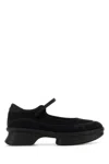Prada Mesh Upper Round Toe Rubber Sole Ballerinas In Black