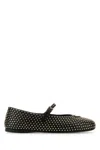 Prada Triangle-logo Stud-embellished Ballerina Shoes