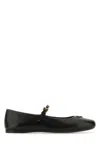 Prada Nappa Leather Ballerinas In Black