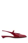 Prada Vernice Patent Leather Mary Jane Slingback Ballerina Flats In Red