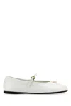 Prada Ballerinas Aus Aus Naplak-lackleder In White