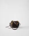 Prada Dangle Leather Top-handle Mini-bag In Dark Brown
