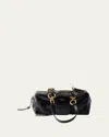 Prada Leather Handbag With Double Handles And Front Pocket In Black
