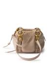 Prada Dangle Mini Leather Top Handle In Nude & Neutrals
