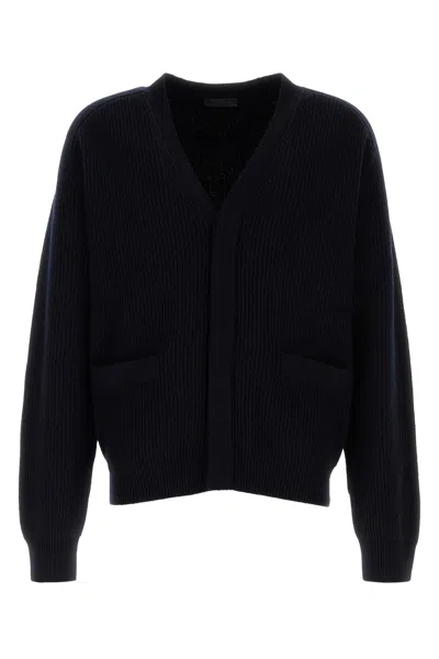 PRADA DARK BLUE CASHMERE CARDIGAN