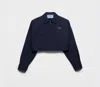 Prada Dark Blue Cotton Polyester Jacket In Blue