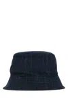 Prada Dark Blue Denim Bucket Hat In Blue
