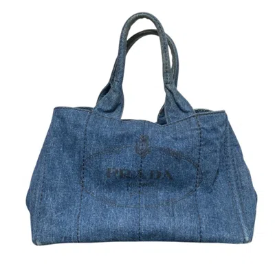 Pre-owned Prada Dark Blue Denim Tote Bag ()