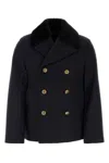 Prada Cappotto In Feltro Blu Scuro Uomo In Dark Blue