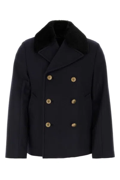 PRADA DARK BLUE FELT COAT