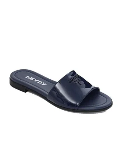 Prada Dark Blue Logo Detail Sandals
