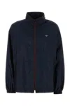Prada Re-nylon Windbreaker Jacket In Blue