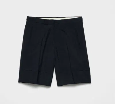 Prada Dark Blue Mohair Virgin Wool Shorts