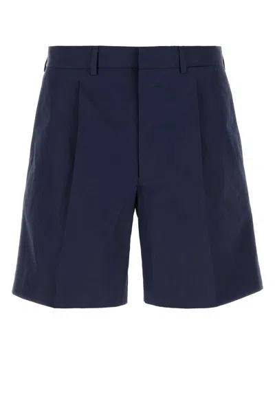 Prada Dark Blue Poplin Bermuda Shorts