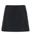 Prada Minigonna In Re-nylon Blu Scuro Donna In Animal Print