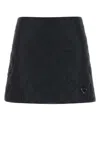 Prada Quilted Grey Skirt With Structured Silhouette In Black