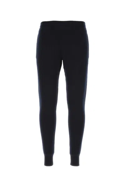 PRADA DARK BLUE STRETCH CASHMERE BLEND JOGGERS