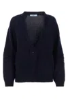 Prada Women's Dark Wool Blend Sweater In Blue