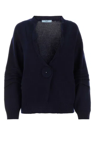 Prada Dark Blue Wool Blend Sweater