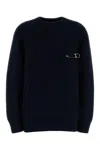 Prada Dark Blue Wool Blend Sweater In Blue