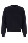 Prada Navy Blue Logo Sweaters In Blue