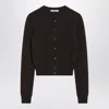Prada Dark Brown Cashmere Cardigan In Pink