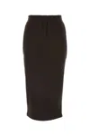 Prada Women Dark Brown Cotton Skirt