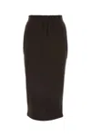 Prada Women Dark Brown Cotton Skirt In Dark Brown