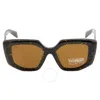 Prada Dark Brown Irregular Ladies Sunglasses Pr 14zsf 19d01t 52 In Brown