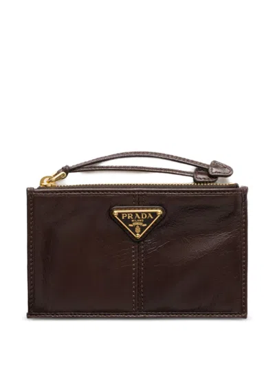 Prada Dark Brown Leather Card Holder