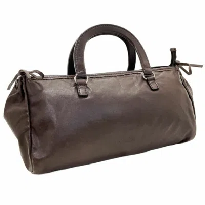 Pre-owned Prada Dark Brown Leather Handbag Tote Bag ()