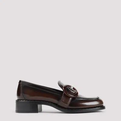 PRADA WOMEN DARK BROWN LEATHER LOAFERS, 5 LUXURY LOAFERS & DRIVERS FOR WOMEN DARVEYS